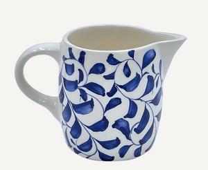 Navy Blue Scroll Milk Jug