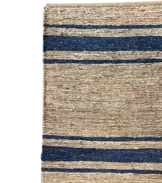 Striped Jute Rug - Navy