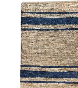 Striped Jute Rug - Navy