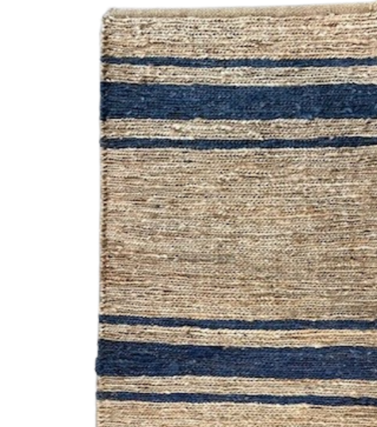 Striped Jute Rug - Navy