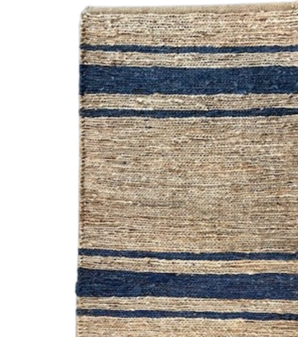 Striped Jute Rug - Navy