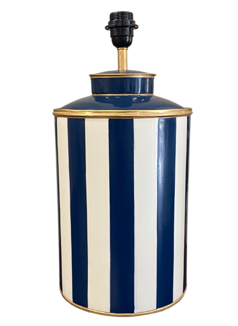 Navy Stripe Lamp Base