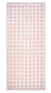 Pink Check Linen Tablecloth