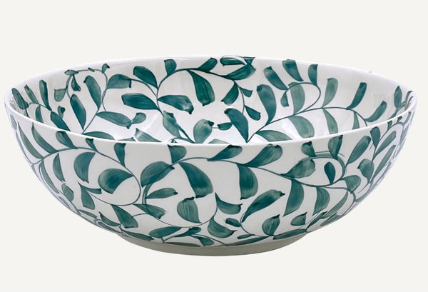 Green Scroll Salad Bowl