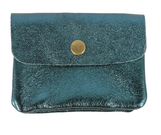 Coin Purse Metallic Emerald