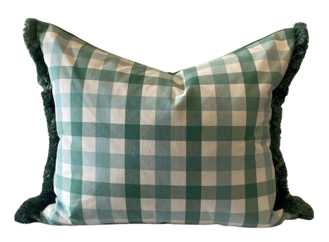 Magnolia Sea Green Fringed Cushion 50cm x 60cm