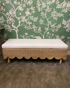 'Sophie' Rattan Scallop Bench