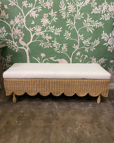 'Sophie' Rattan Scallop Bench