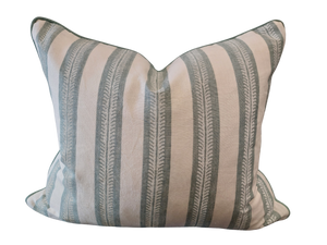 Magnolia Aqua Fern Stripe Cushion 50x60cm