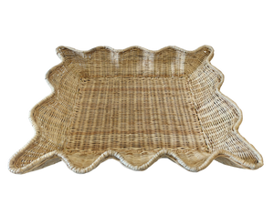 Sienna Scalloped Wicker Tray Medium