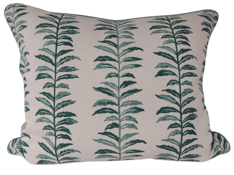 Magnolia Aqua Leaf Stripe Cushion 50x60cm