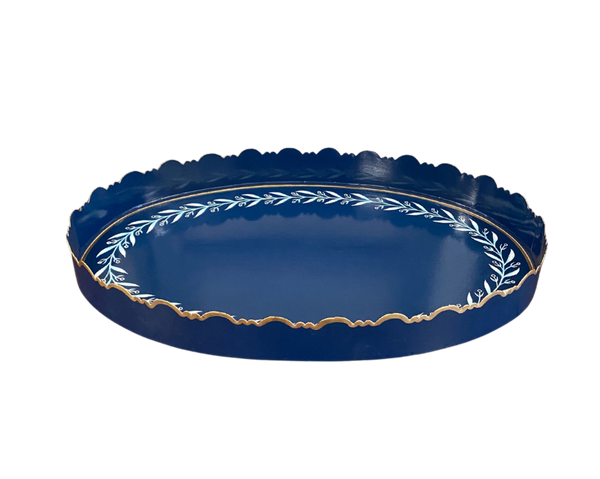 Navy Vine Tray, Medium