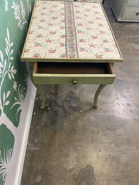 19th C Toile Covered Game Table