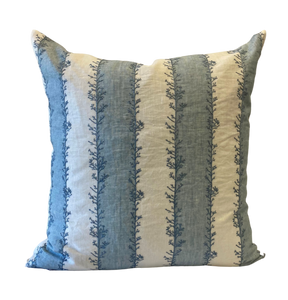 Magnolia Blue Frond Stripe Cushion 65x65cm