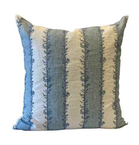 Magnolia Blue Frond Stripe Cushion 65x65cm