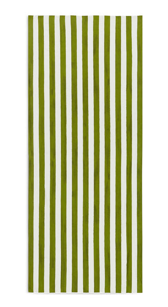 Green Striped Linen Tablecloth