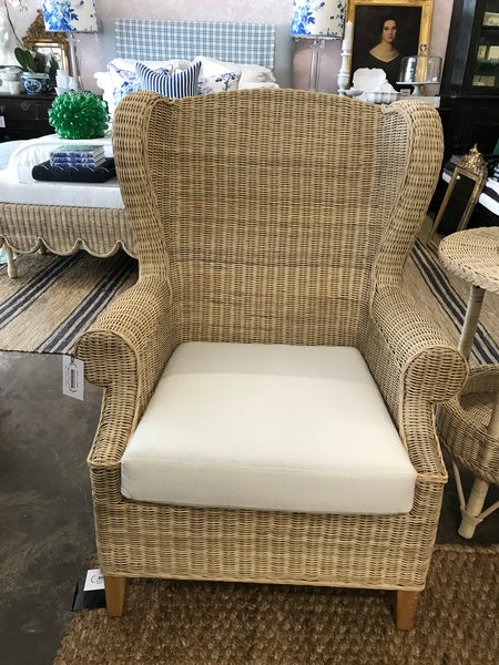 'Rose' Rattan Wing Chair