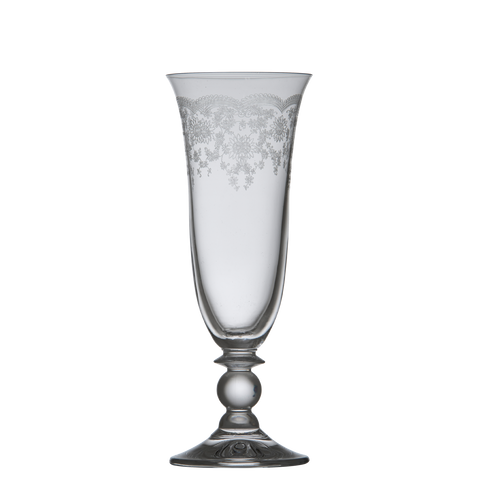 Floral Engraved Champagne Glass