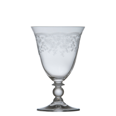 Floral Engraved Wine Glass