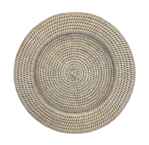 Rattan Underplate - White Wash