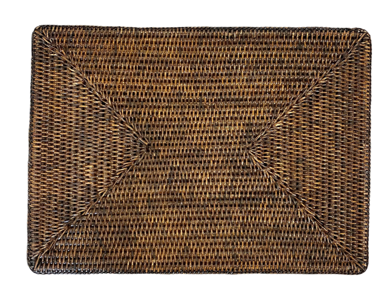 Rectangle Rattan Placemat - Antique