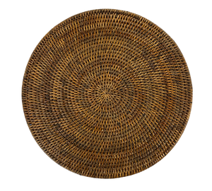 Round Rattan Placemat - Antique