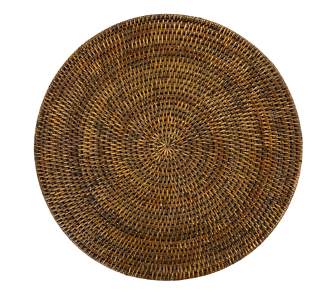 Round Rattan Placemat - Antique