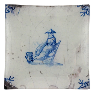 Delft Tile - Chinese Export 6" Square Plate