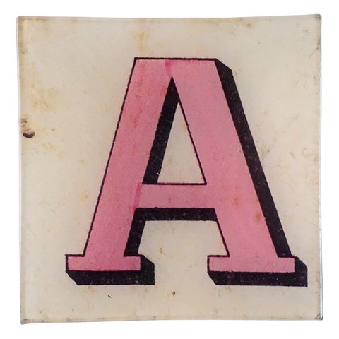 Block Letter 'A' 6" Square Plate