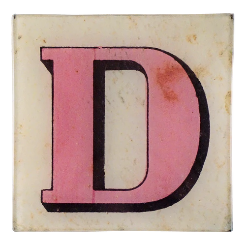 Block Letter 'D' 6" Square Plate