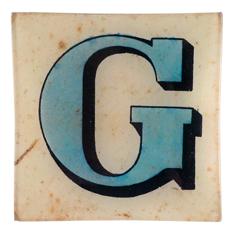 Block Letter 'G' 6" Square Plate