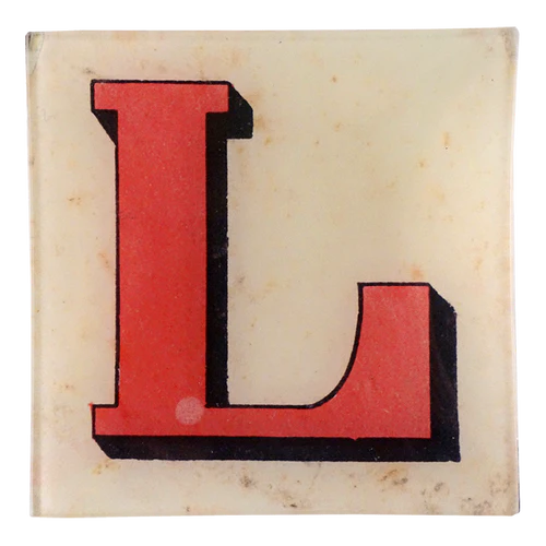 Block Letter 'L' 6" Square Plate