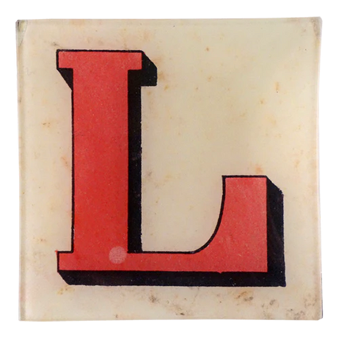 Block Letter 'L' 6" Square Plate