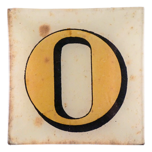 Block Letter 'O' 6" Square Plate