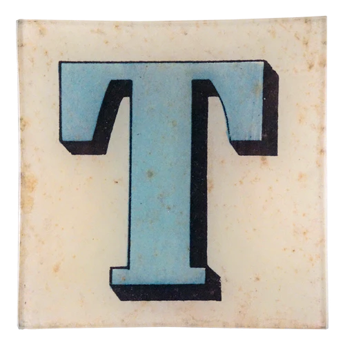 Block Letter 'T' 6" Square Plate