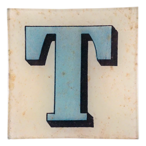 Block Letter 'T' 6" Square Plate