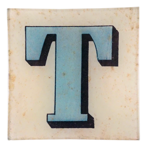 Block Letter 'T' 6" Square Plate